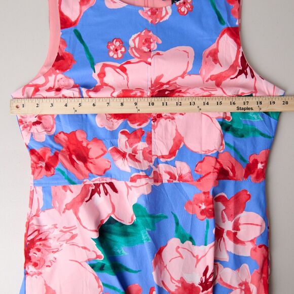 Tahari ASL Floral Midi Dress 14 A-Line Baby Shower Wedding Guest Vacation Resort - Picture 8 of 10